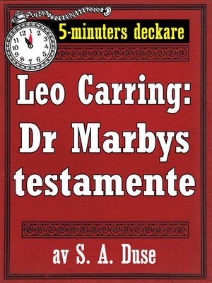 cover image of 5-minuters deckare. Leo Carring: Dr Marbys testamente